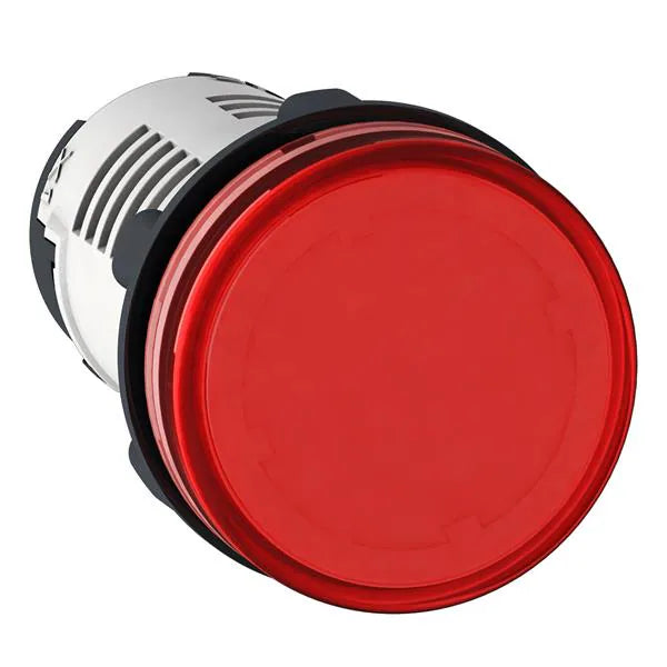 Monolithic pilot light, Harmony XB7, plastic, red, 22mm, integral LED, 24V AC DC