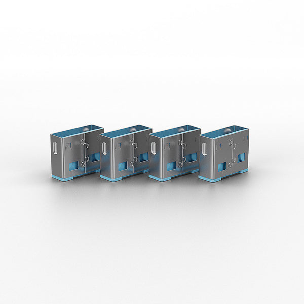 USB A Port Blockers, 10pcs, Blue