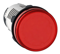 Voyant pilote monolithique Harmony XB7, plastique, rouge, 22 mm, LED intégrée, 24 V CA/CC