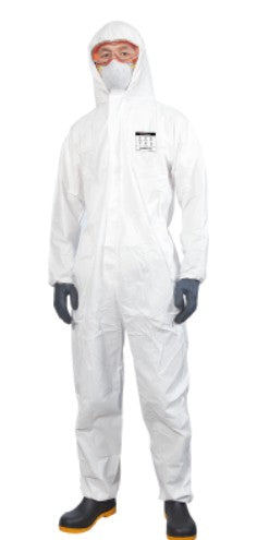 Worksafe Chempro 1800 Baju Pelindung Bahan Kimia Dengan Tudung Kepala, Putih