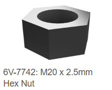 6V-7742: M20 x 2.5mm Hex Nut