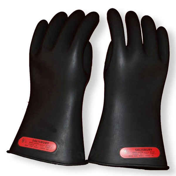 Salisbury Electrical Rubber Gloves Class 0 Low Voltage 11'' Black E011B