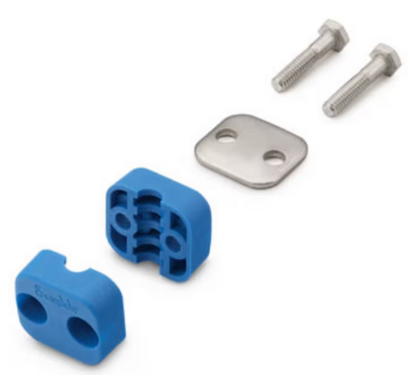 Bolted Plastic Clamp Tube Support Kit, 3/4 in. Tube Size, Polypropylene Support Body
