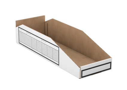 5073T19: Cardboard Bin Boxes, 6" W × 18" D × 4" H
