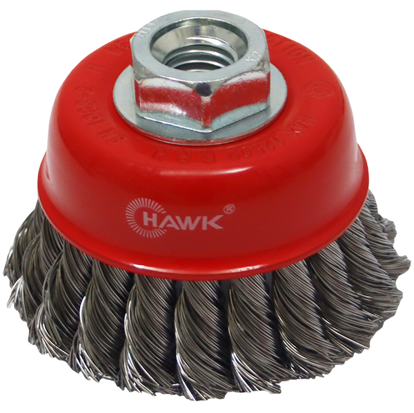 TBA 3" X M14 X 2.0 KNOT TYPE WIRE CUP BRUSH WITH NUT