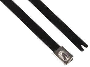 HellermannTyton Pengikat Kabel, Bola Rol, 362mm x 7.9 mm, Baja Tahan Karat Dilapisi Poliester Hitam, Pk-50