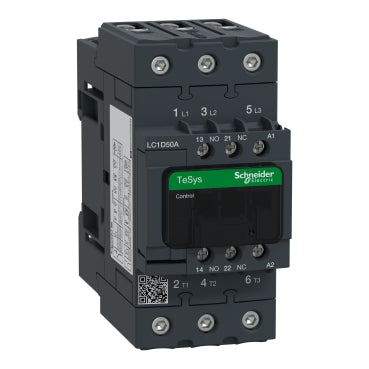 LC1D50AP7 Hình ảnh sản phẩm Schneider Electric  TeSys Deca-Contactors-Technical Benefits TeSys Deca-Contactors-Range overview + 2 + 2 1  videos Contactor, TeSys Deca, 3P(3 NO), AC-3/AC-3e, <=400V, 50A, 230V AC 50/60Hz coil, screw clamp terminals