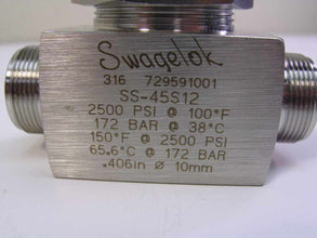Stainless Steel 1-Piece 40 Series Ball Valve, 6.4 Cv, 3/4 in. Swagelok Tube Fitting