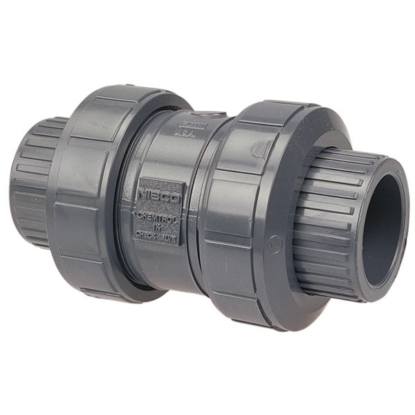 1" PVC CHECK VALVE TRUE UNION, EPDM [SCH80 SOC]