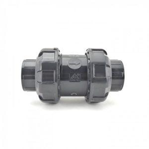 1-1/2″ Sch 80 PVC True Union Ball Check Valve, VITON, (SOC x SOC)
